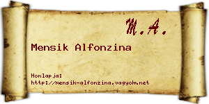 Mensik Alfonzina névjegykártya